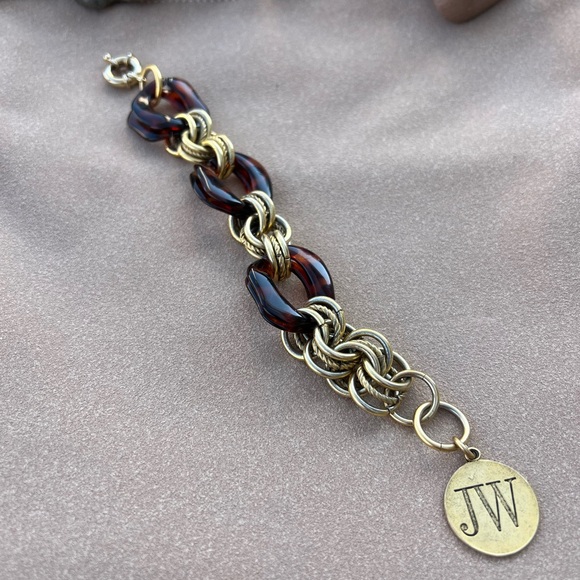 JOHN WIND Gold and Tortoise Link Bracelet JW Modern Vintage - Picture 8 of 11